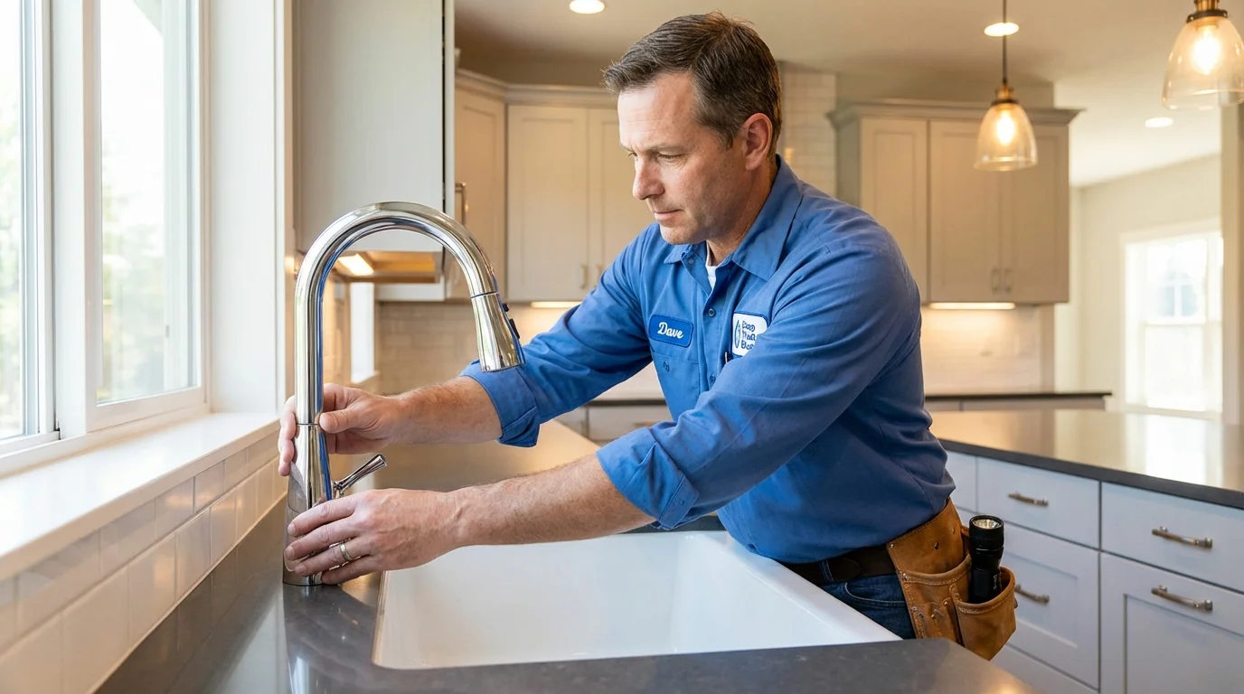 Kitchen faucet installation by Johns Plumbing LLC in Clarence Center